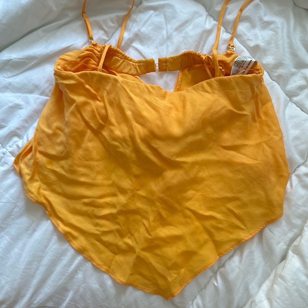 Worn once! Xs Zara top! Beautiful orange color!